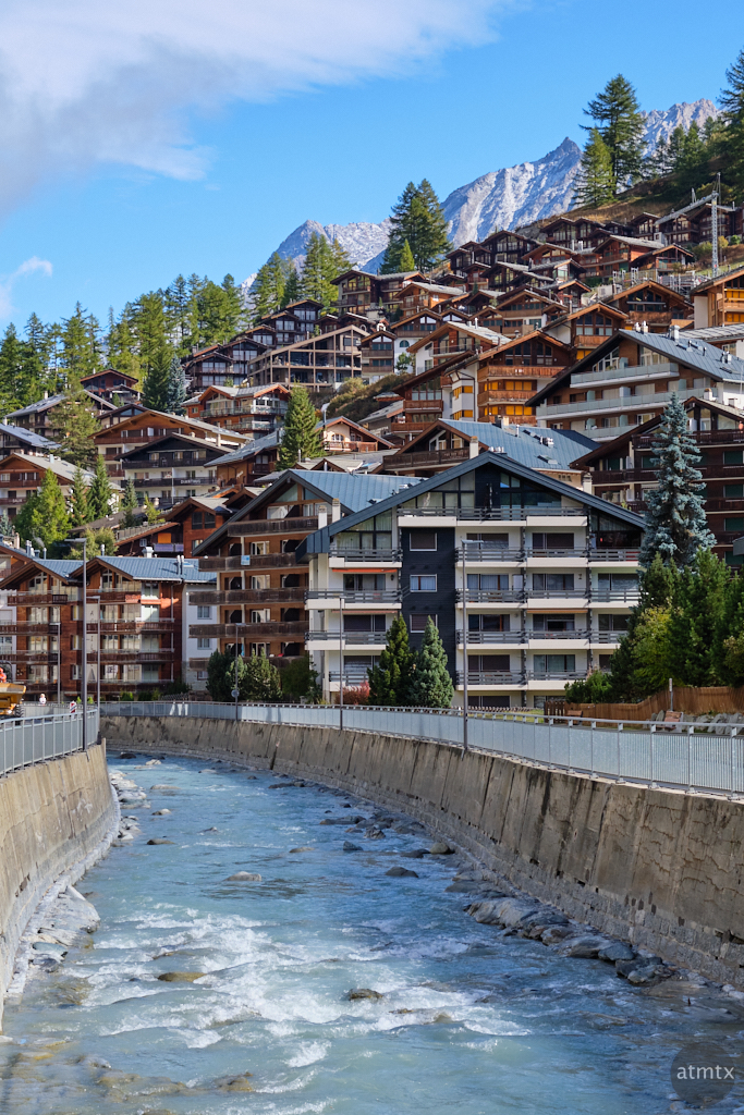 River and Houses - Zermatt, Switzerland